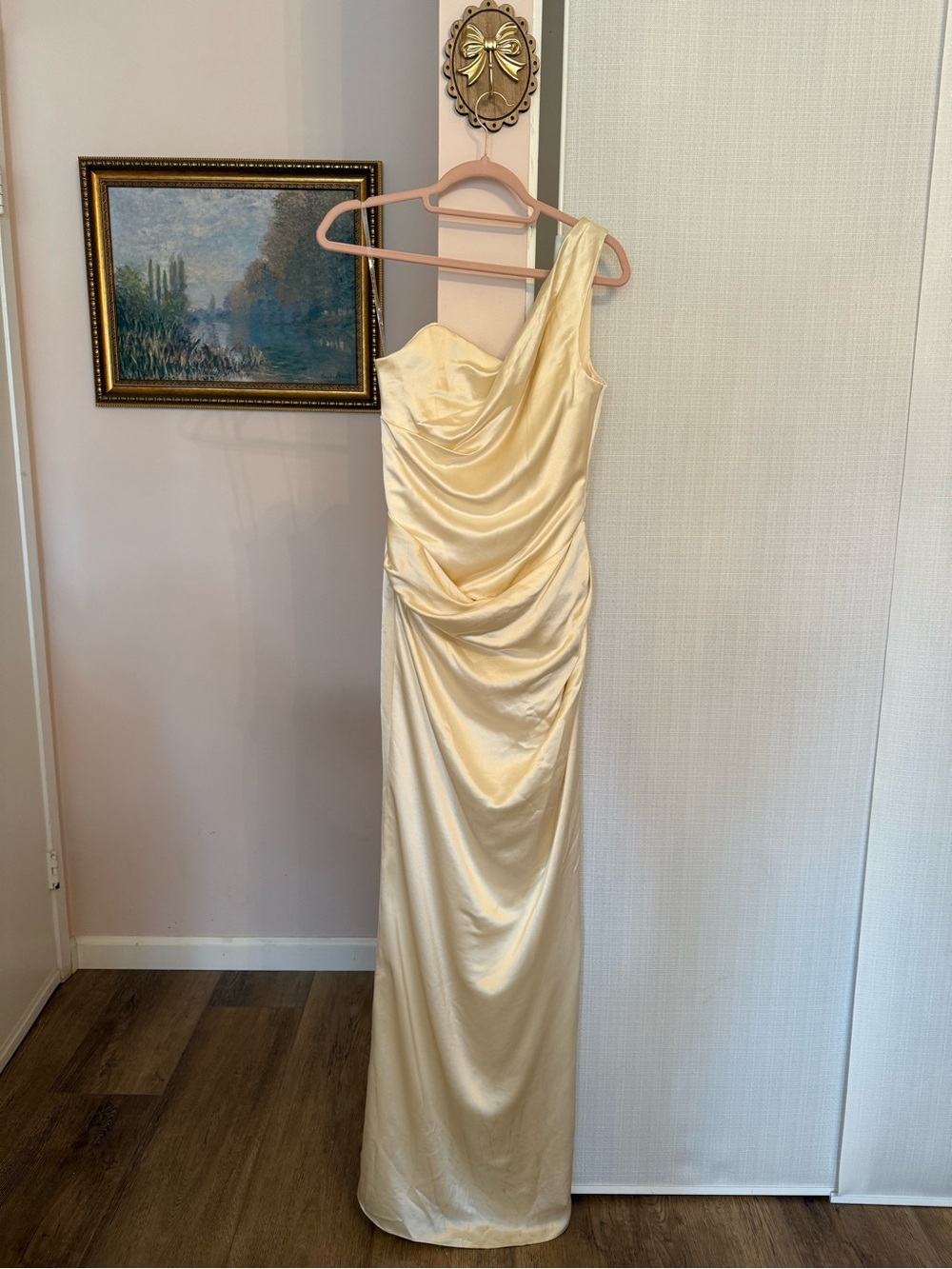 House of CB Lemon One Shoulder Satin Maxi Dress - Picture 5 of 9